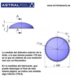 Lente + Junta Proyector Extraplano Astralpool