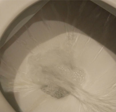 Descarga de agua en el inodoro