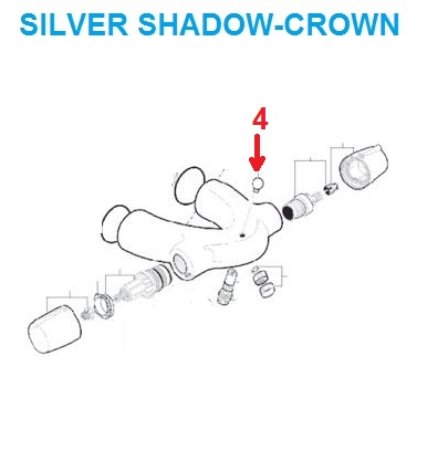 Repuesto número 2 del Grifo Roca Termsotático SILVER SHADOW-CROWN