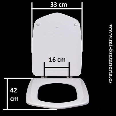 Medidas del asiento de inodoro modelo Aquaria de Roca