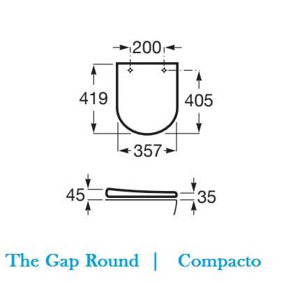 Medidas Tapa Inodoro The Gap Round Compacto